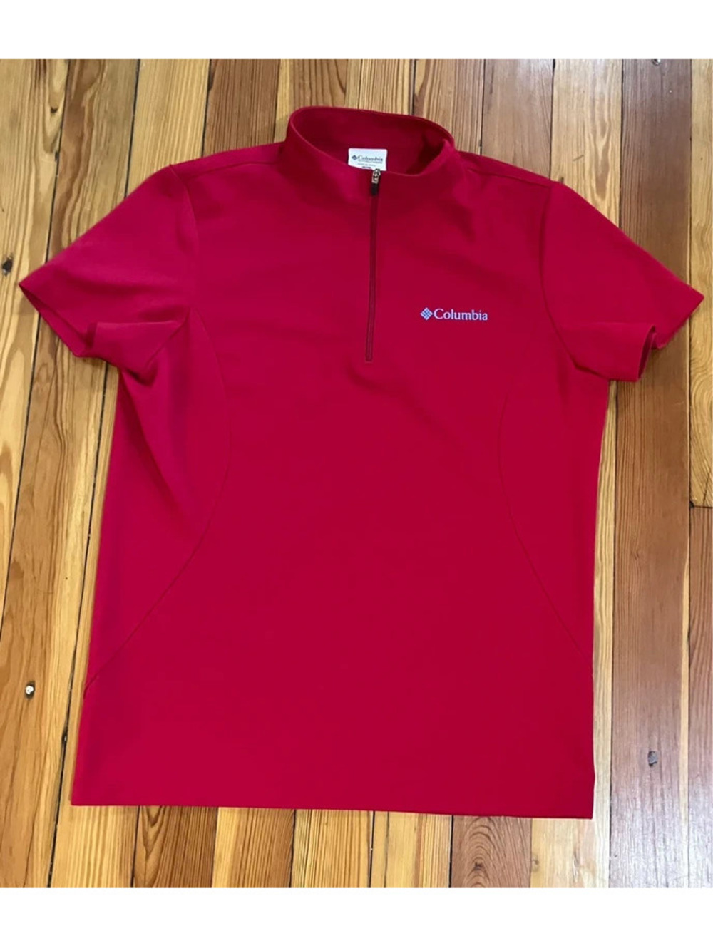 Columbia red quarter zip active top womens M